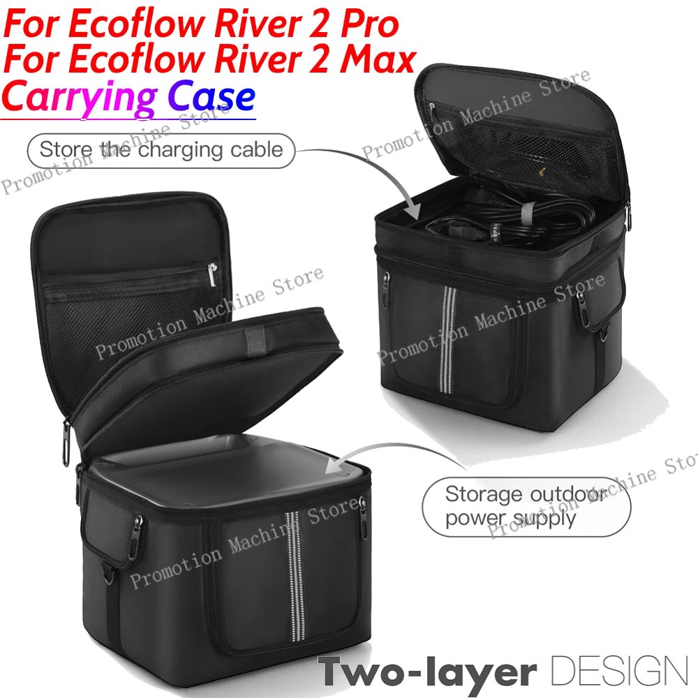 

Portable Power Station Bag for Ecoflow River 2 Pro/Ecoflow River 2 Max Waterproof Carrying Case Protective Case Multiple Pockets