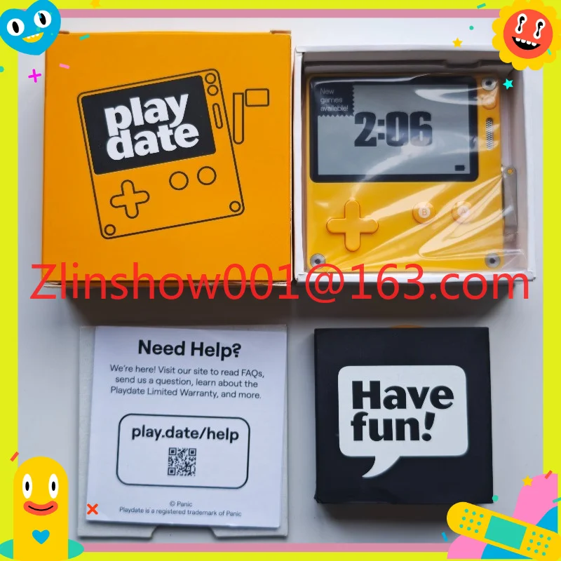 PANIC game console, handheld game console creative hand crank black and white retro handheld