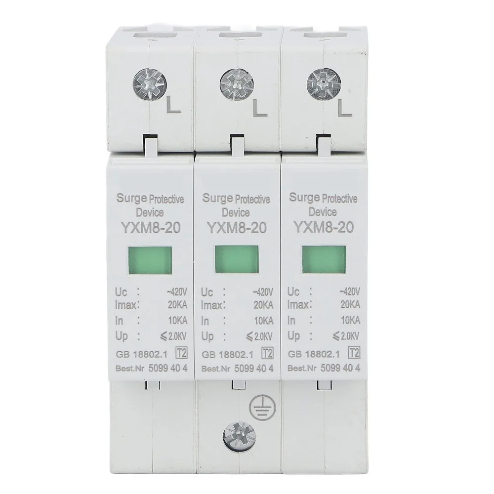 

Quick Response 3P Protective Device 420V 20KA Arrester Device Power Protector Home Appliances