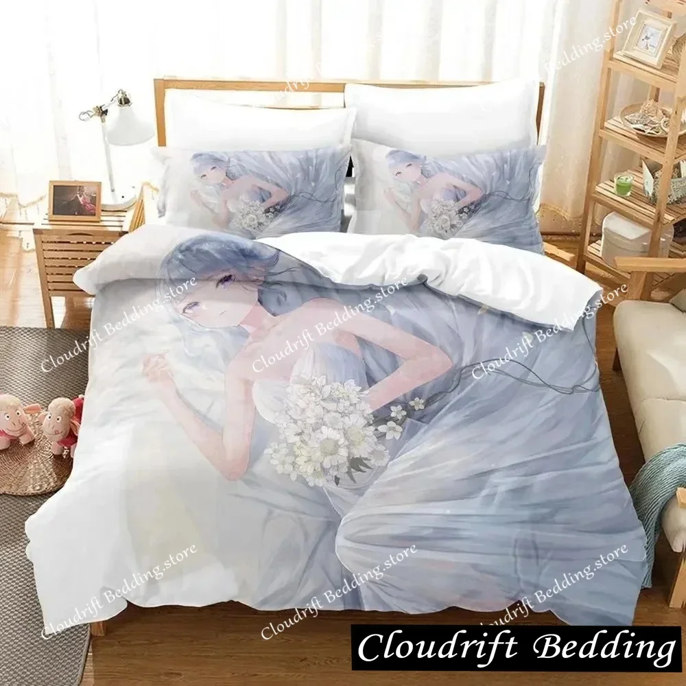 

Anime Wedding Bedding Set Single Twin Full Queen King Size Bed Set Adult Kid Bedroom Duvet cover Sets Anime parure de lit Bed