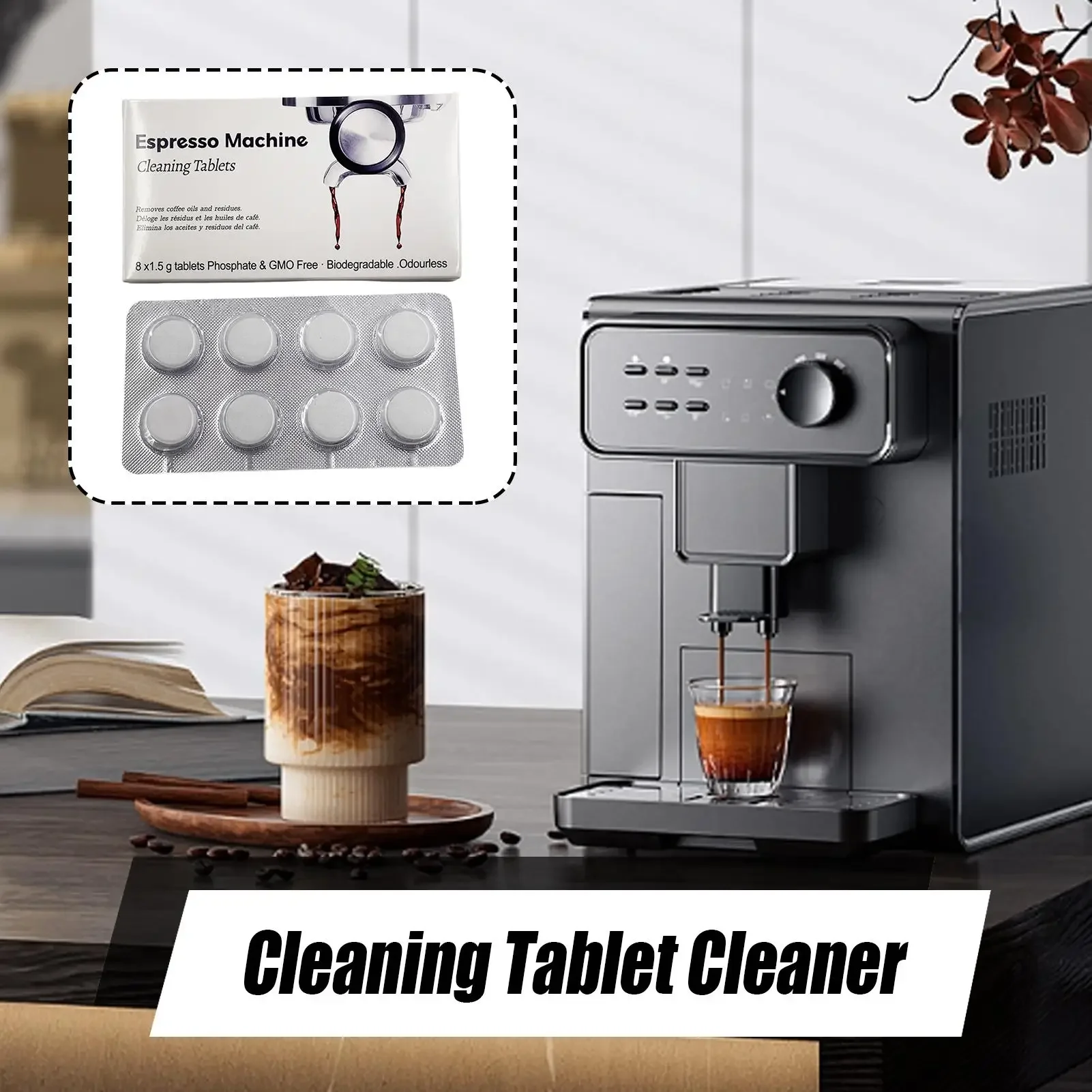 

Espresso Machine Cleaning Tablets Descaling-Backflush Oil Remover Solution Cleaner Clean Tablet,Special Cleaning Pill for Coffee
