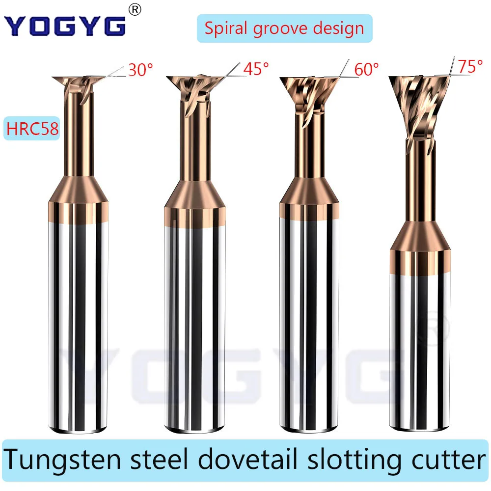 

HRC58 Carbide Dovetail Milling Cutter 30 45 60 75 Degree 1mm-7-9-20mm Tungsten Steel End Mills Chamfer Milling Cutters For Steel