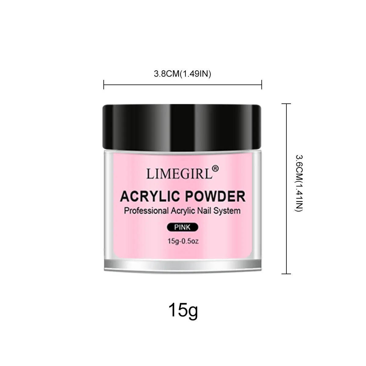 LIMEGIRL uñas acrílicas para principiantes claro blanco rosa claro rosa naranja polvo uñas acrílicas para extensión de uñas manicura arte DIY