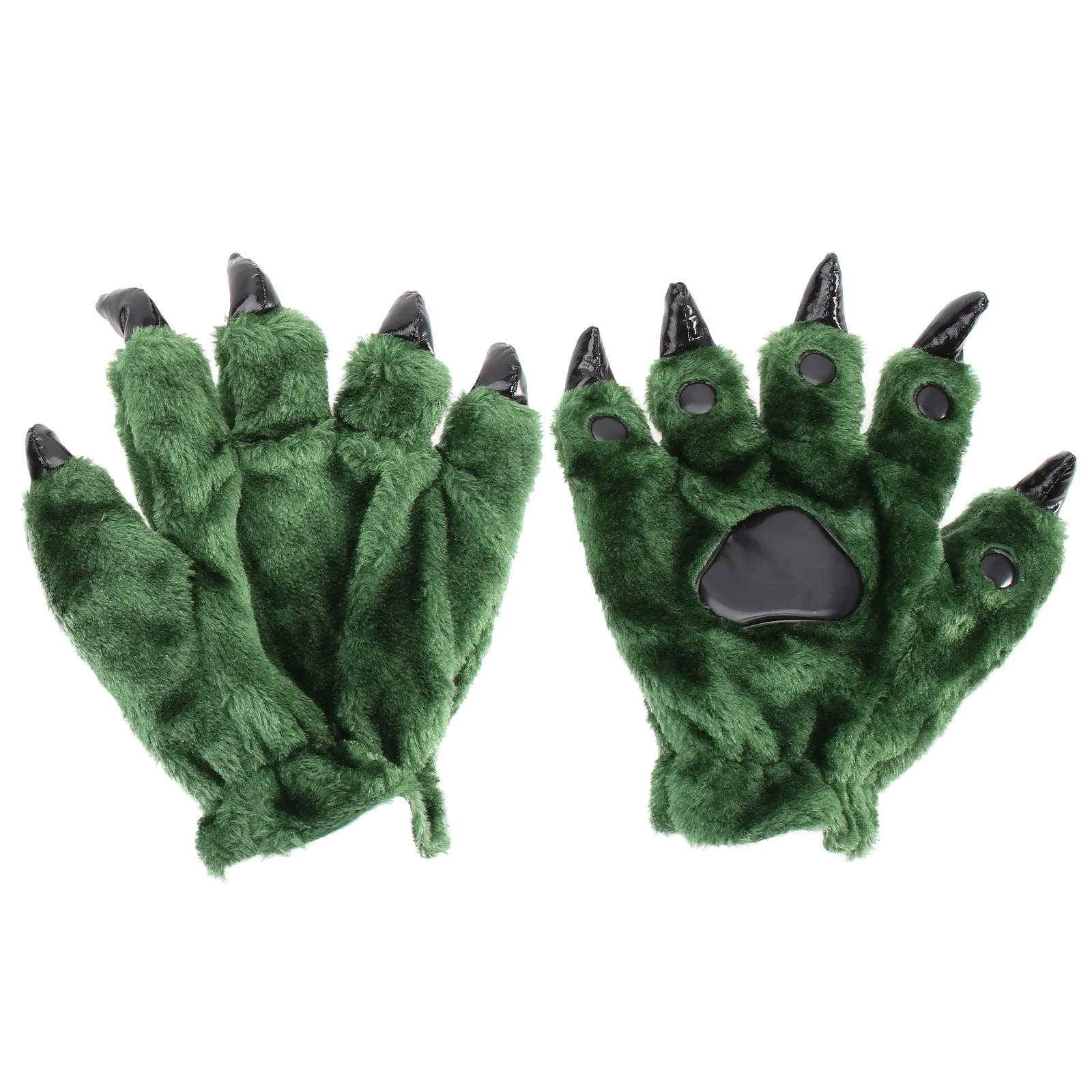 1Pair Dinosaur Palm Gloves Creative Cartoon Design Thicken Warm Gloves for Adult Fancy Dress Theme Party Role-Play Supplies