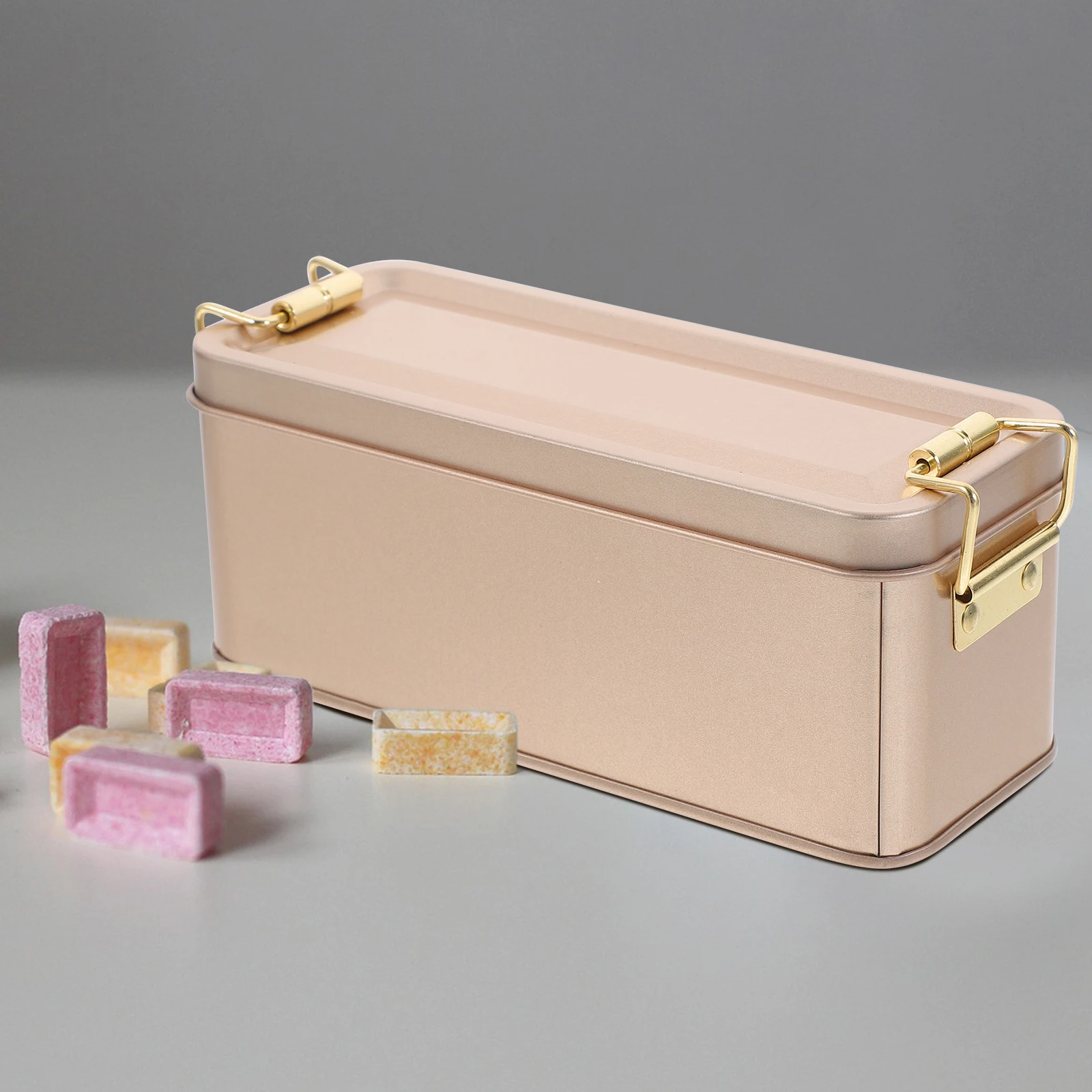 

WATIIFUFU Storage Box Candy Tin Holiday Cookie Container Retro Metal Canister Empty Tinplate Box Treats Organizer