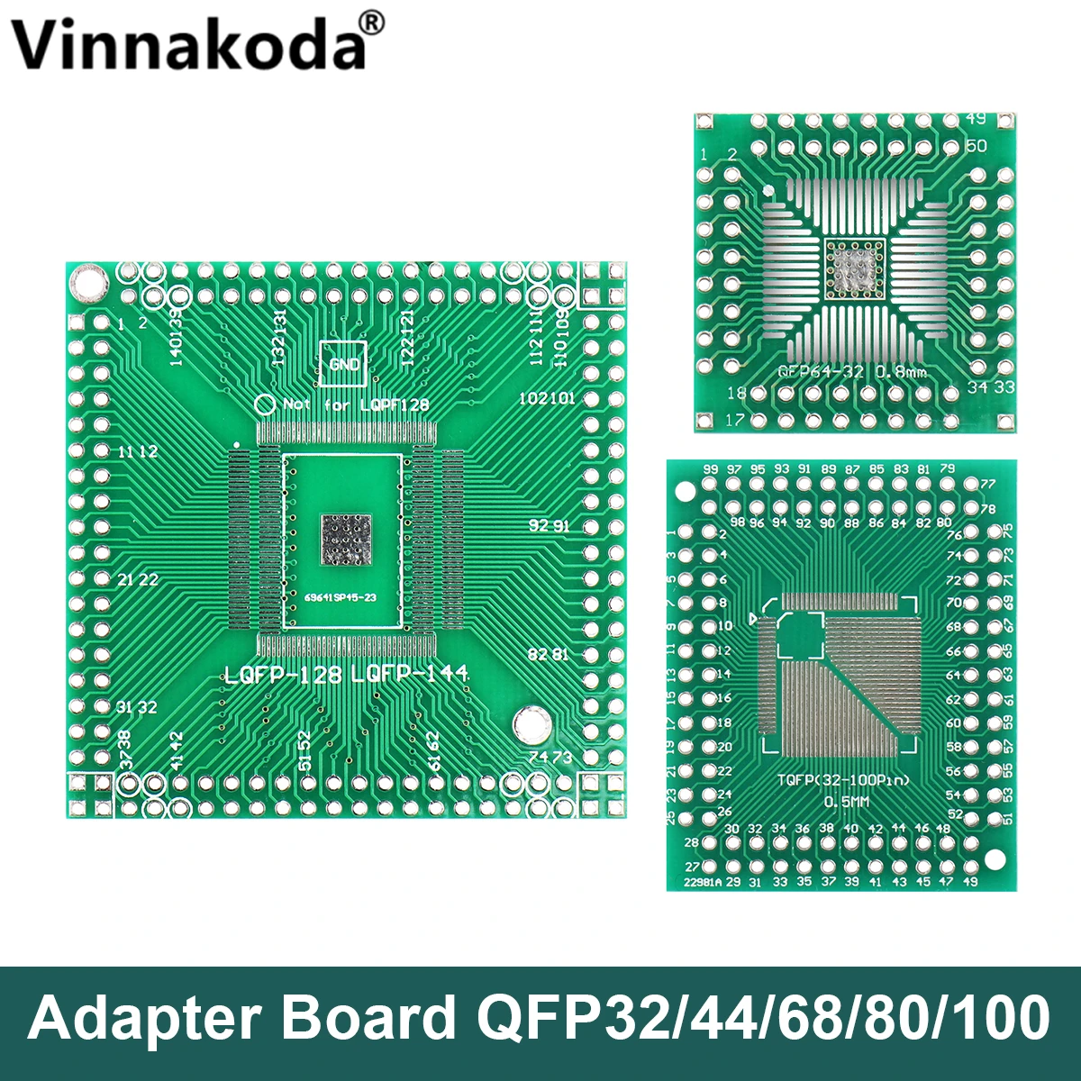 

10Pcs Adapter Board QFP32/44/68/80/100 QFN32/40/48/56/64 Converter Plate Pinboard Patch to DIP 0.5mm/0.8mm Transfer Board