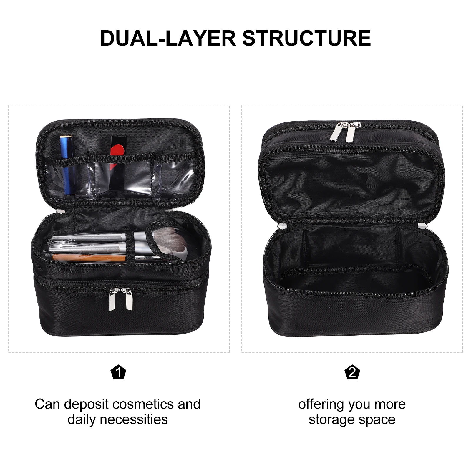 

Bag Toiletry Storage Makeup Mini Wash with Compartments Nylon Travel Tsa