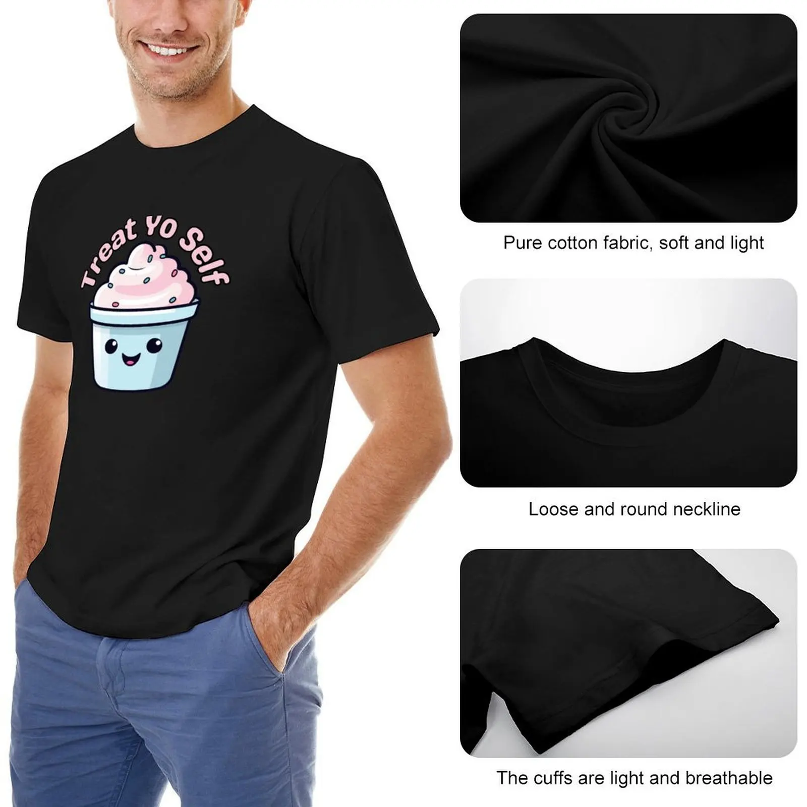 تي شيرت Treat You Self تي شيرت Louboutins أنيمي التي شيرت الجمركي صمم ملابسك ذات المقاسات الكبيرة للرجال