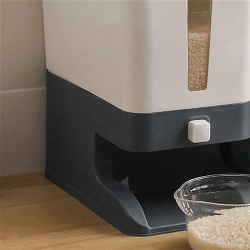 

2X Press-Type Rice Dispenser Sealed Grain Container Storage Household Cereal Rice Box Dispenser Bucket Rice Cans 10KG-A
