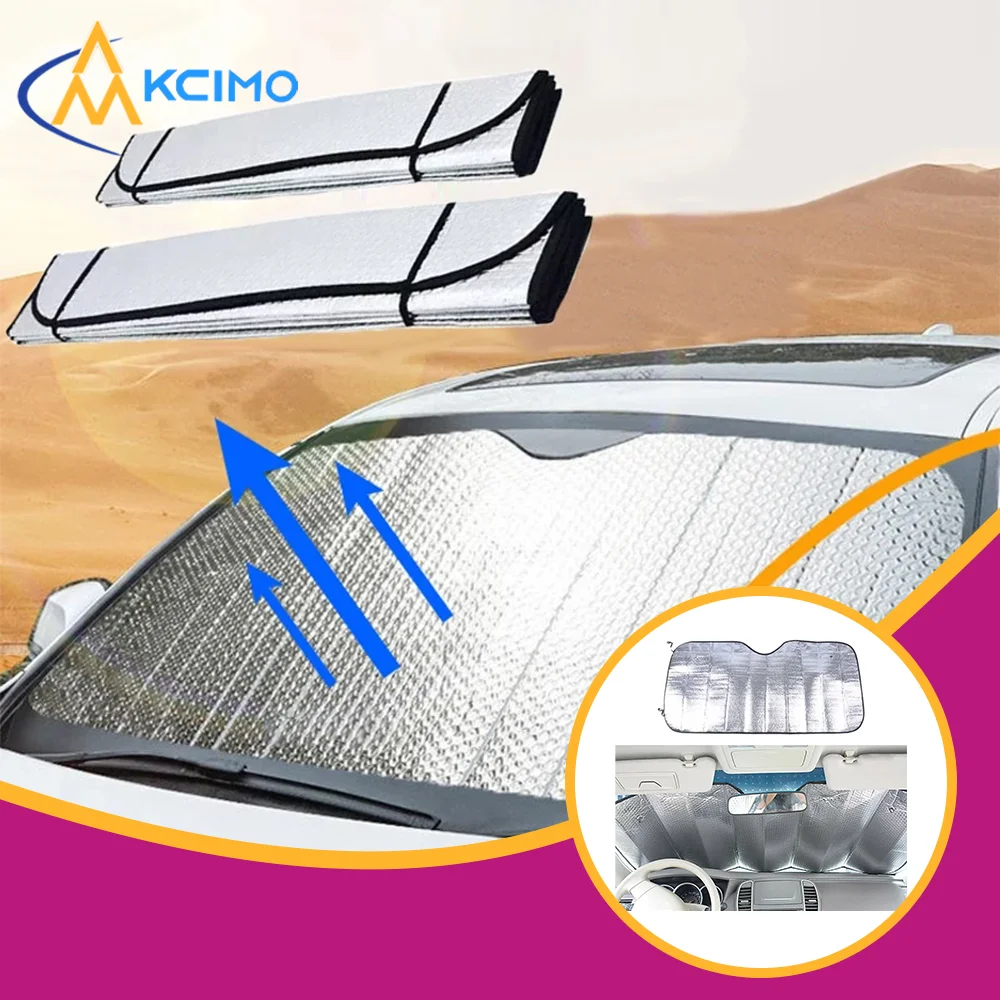 Heat Shield for Car Windshield 1PC Anti-UV Summer Sun Visor Foldable Front Window Shade Protects Auto Interior from Harmful Rays