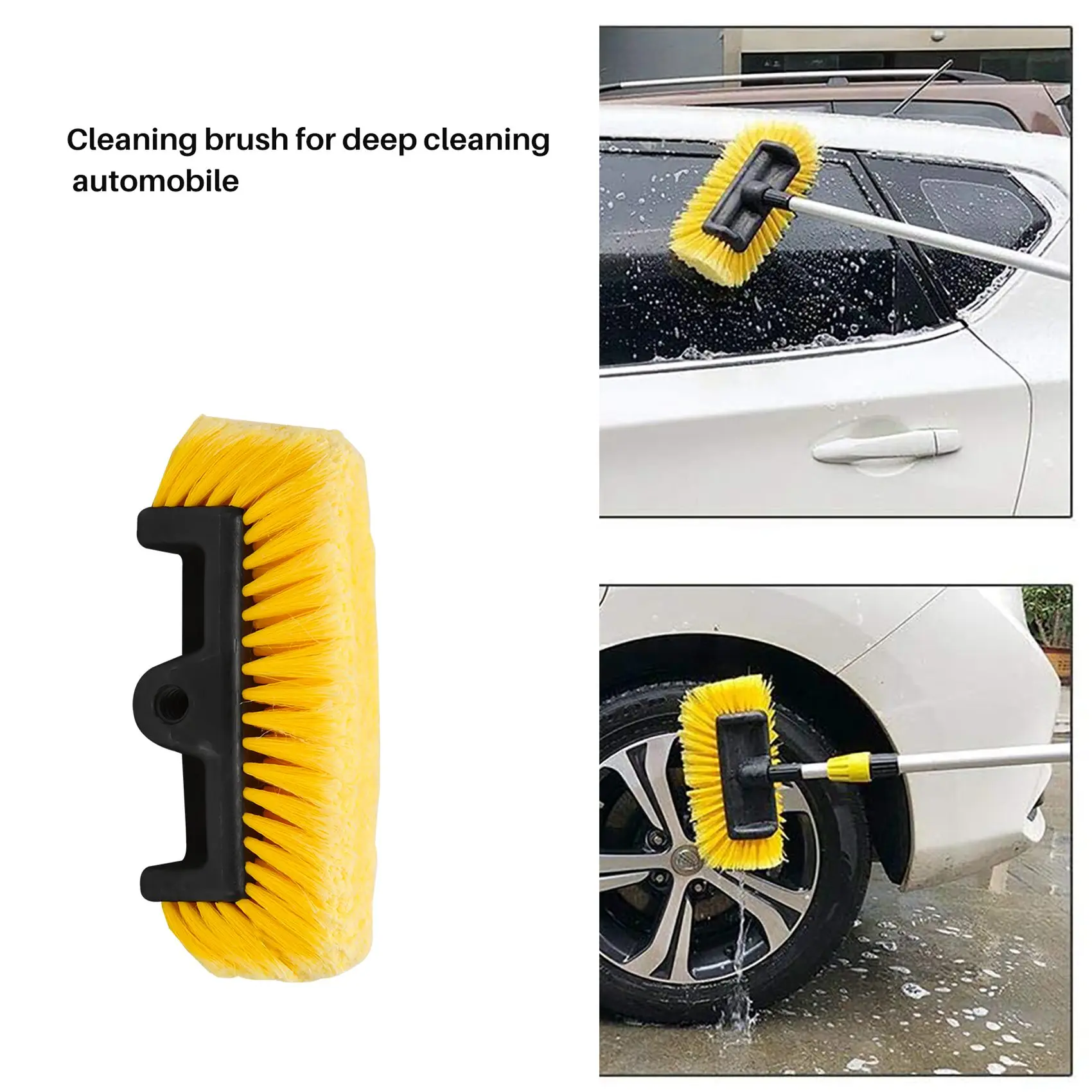 Car Wash Brush Head for Detailing Washing Vehicles, Boats, RVs, ATVs, or Off-Road Autos, Super Soft Bristles