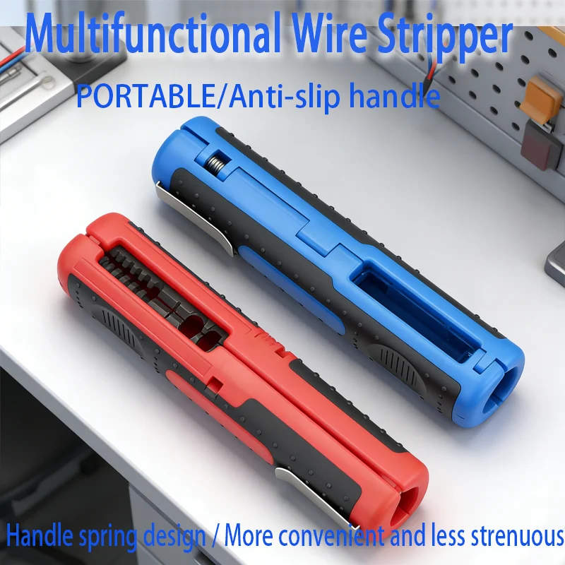 Multifunctional Cable Wire Stripper Cutter Pliers Hand Tool Hardware Tool Portable Anti-skid Handle Strip Pen Clip