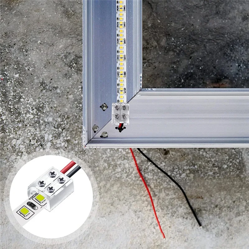 ABWP-30PCS Connectors 2 Pin 10Mm Solderless LED Tape Light Connector LED Strip Connector Tape To Wire Terminal Block Connector