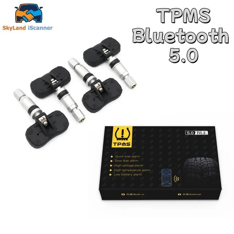 

Датчик TPMS Bluetooth 5,0 для IOS Android, приложение для мобильного телефона, мониторинг внутреннего монитора сигнализации в реальном времени, совместимого с несколькими автомобилями