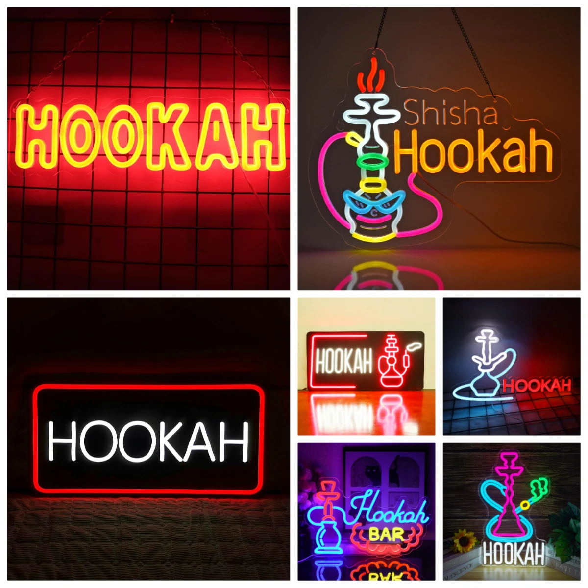 Hookah LED Neon Sign USB Powered Arabic Lounge Shop Business Wall Light Bar Cafe Middle Eastern Restaurant Smoking Lounge  Decor