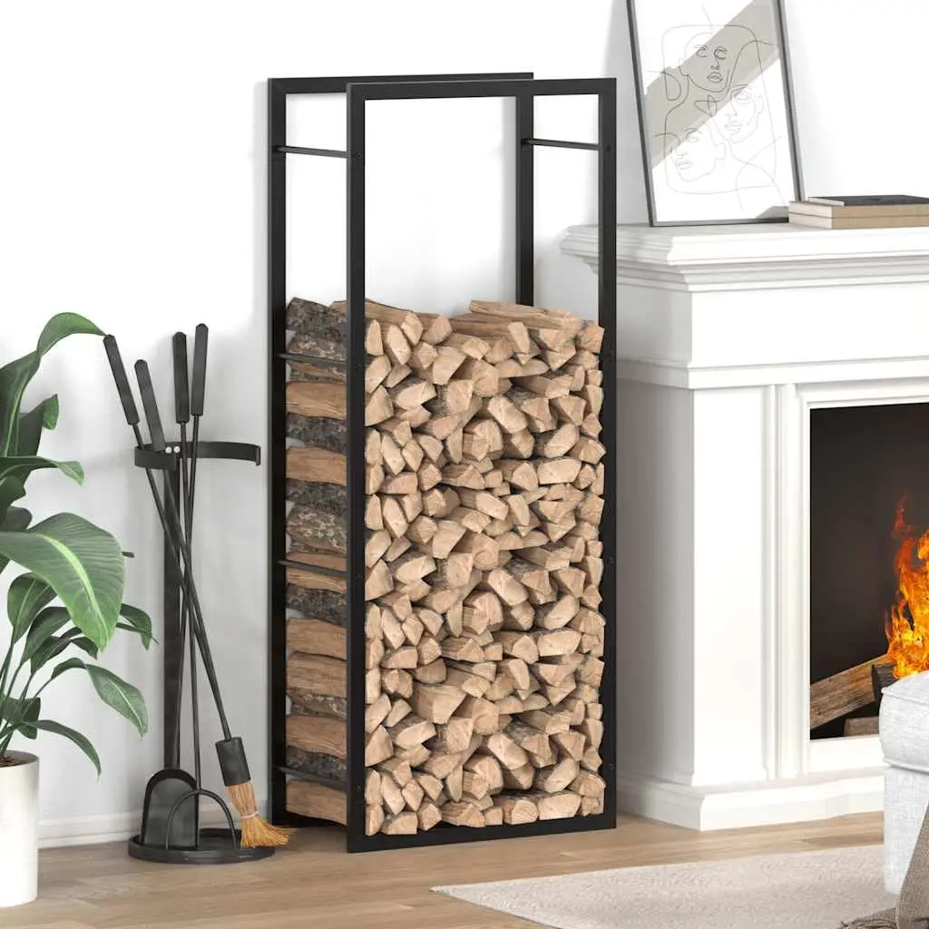 Firewood Rack Matt Black 19.7