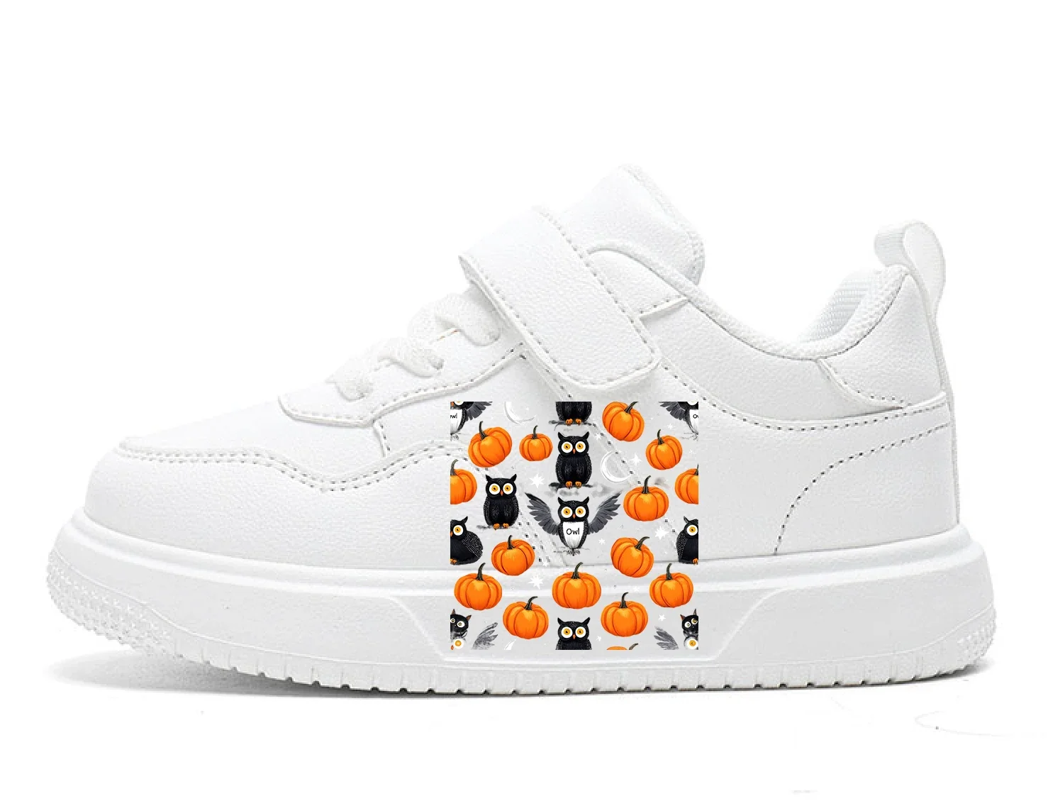 

Spring/Autumn Fashion Round Head PU Sports Children's Cute Sneakers Running Shoes Casual Lace-up Students Walking Flat Shoes