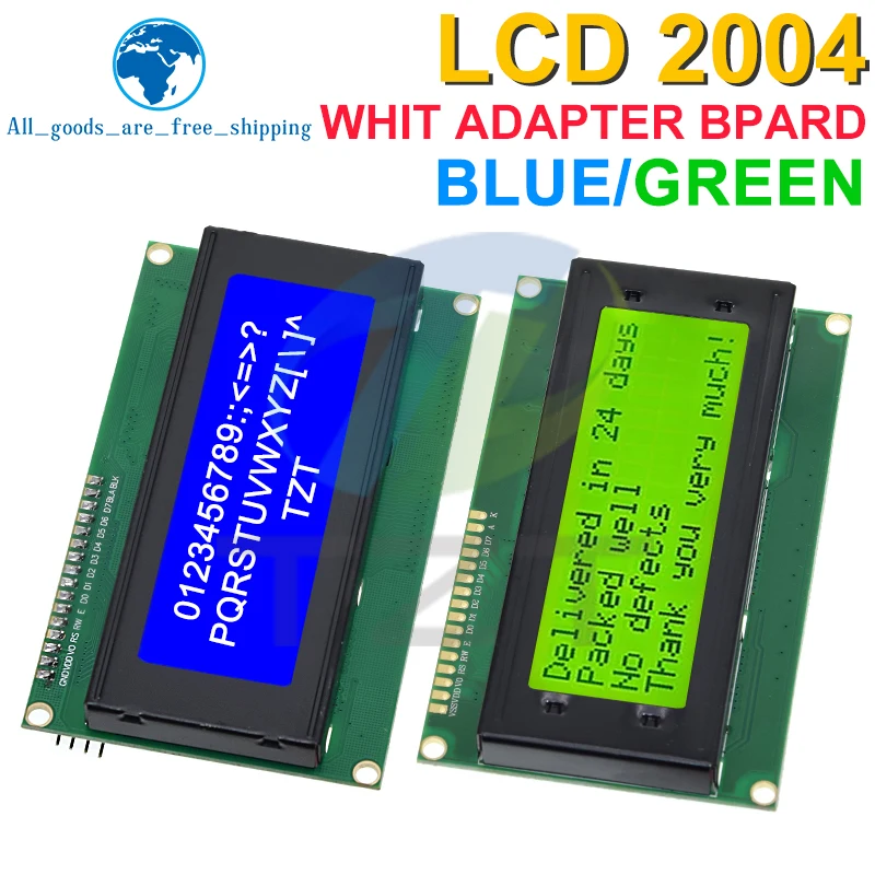 TZT IIC/I2C/TWI 2004 Serial Blue Green Backlight LCD Module for Arduino UNO R3 MEGA2560 20 X 4 LCD2004