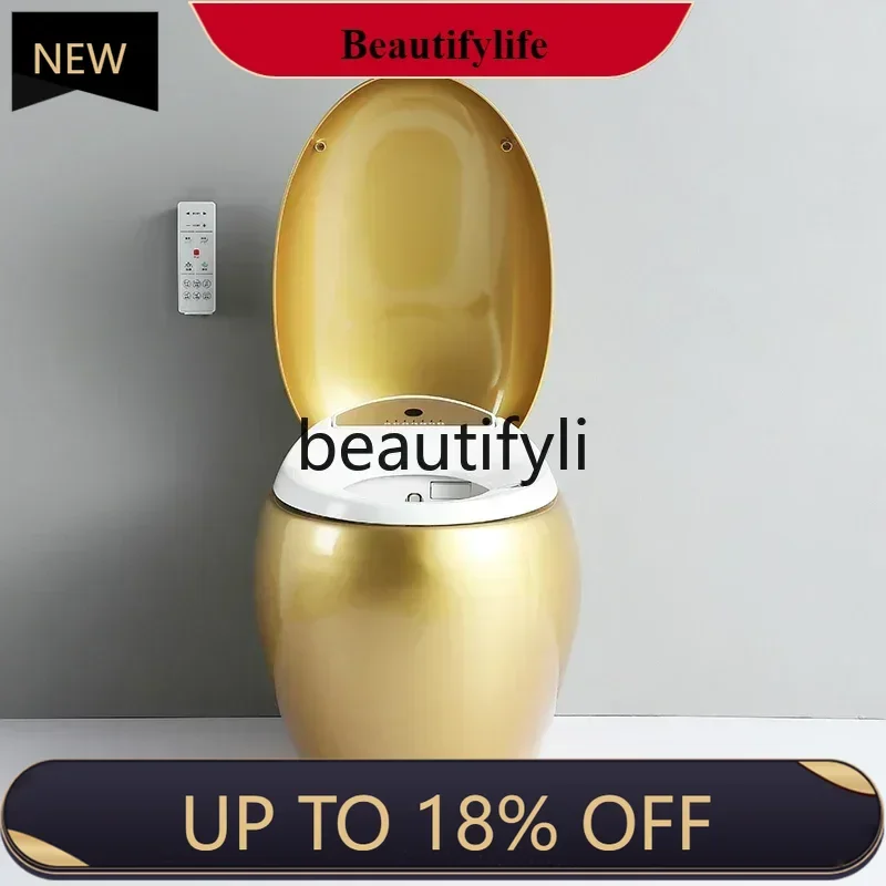 

Z189 Personalized and creative golden egg-shaped toilet, no water pressure limit, deodorant, automatic smart toilet