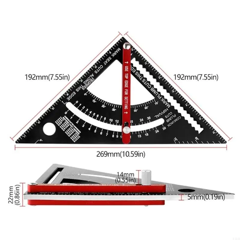 2025 New Carpenter Square Combination Square Carpentry Triangle Ruler Measurement Tool