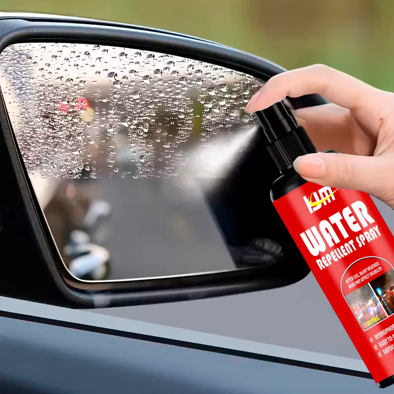 بخاخ مرآة السيارة المقاوم للماء 100 مل - رؤية آمنة لإزالة الضباب مسعور تدوم طويلاً وحماية من المطر في جميع الأحوال الجوية