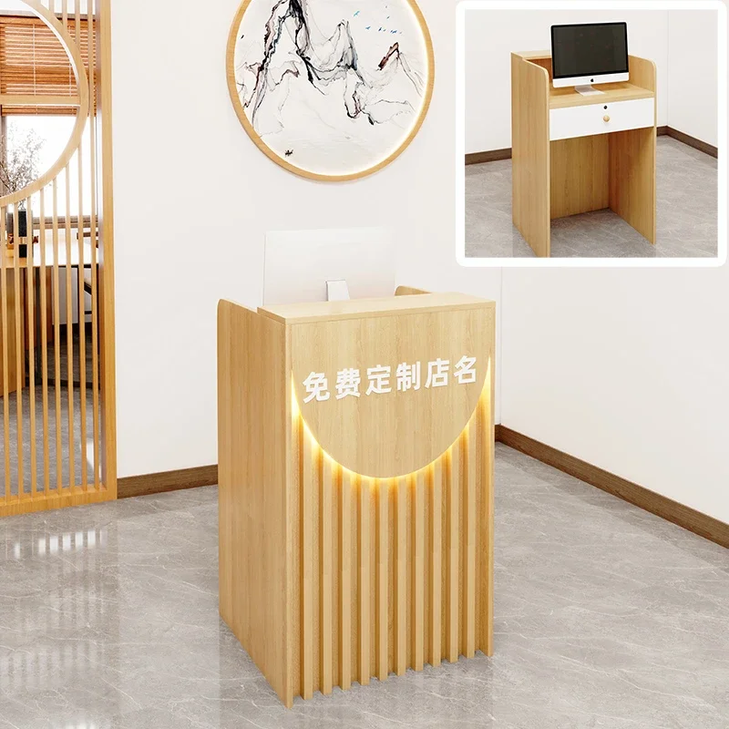 The cashier is simple and modern, and the small front desk receives the simple cashier desk of small shops.