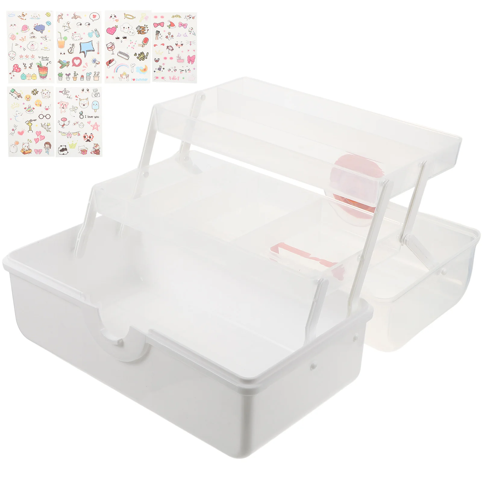 

Hair Accessories Storage Box Girls Accessory Container Organizer for Toddler Dust-proof Tie Hairband Holder Pp Clips Kids