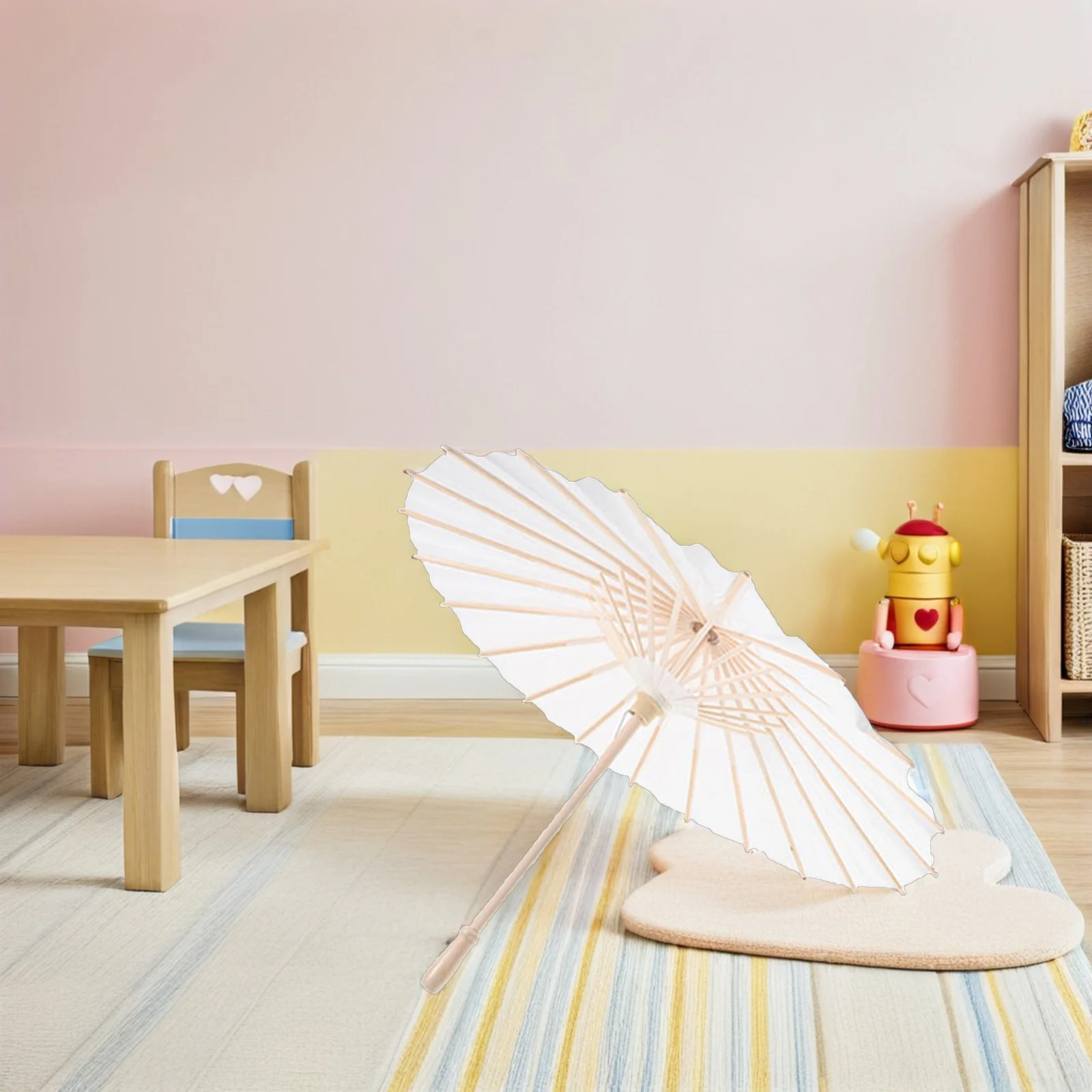 6 قطعة مظلات ورقية زيتية بيضاء مظلة صينية تقليدية لزينة الزفاف وحفلات الزفاف والمناسبات الخارجية على الطراز الياباني