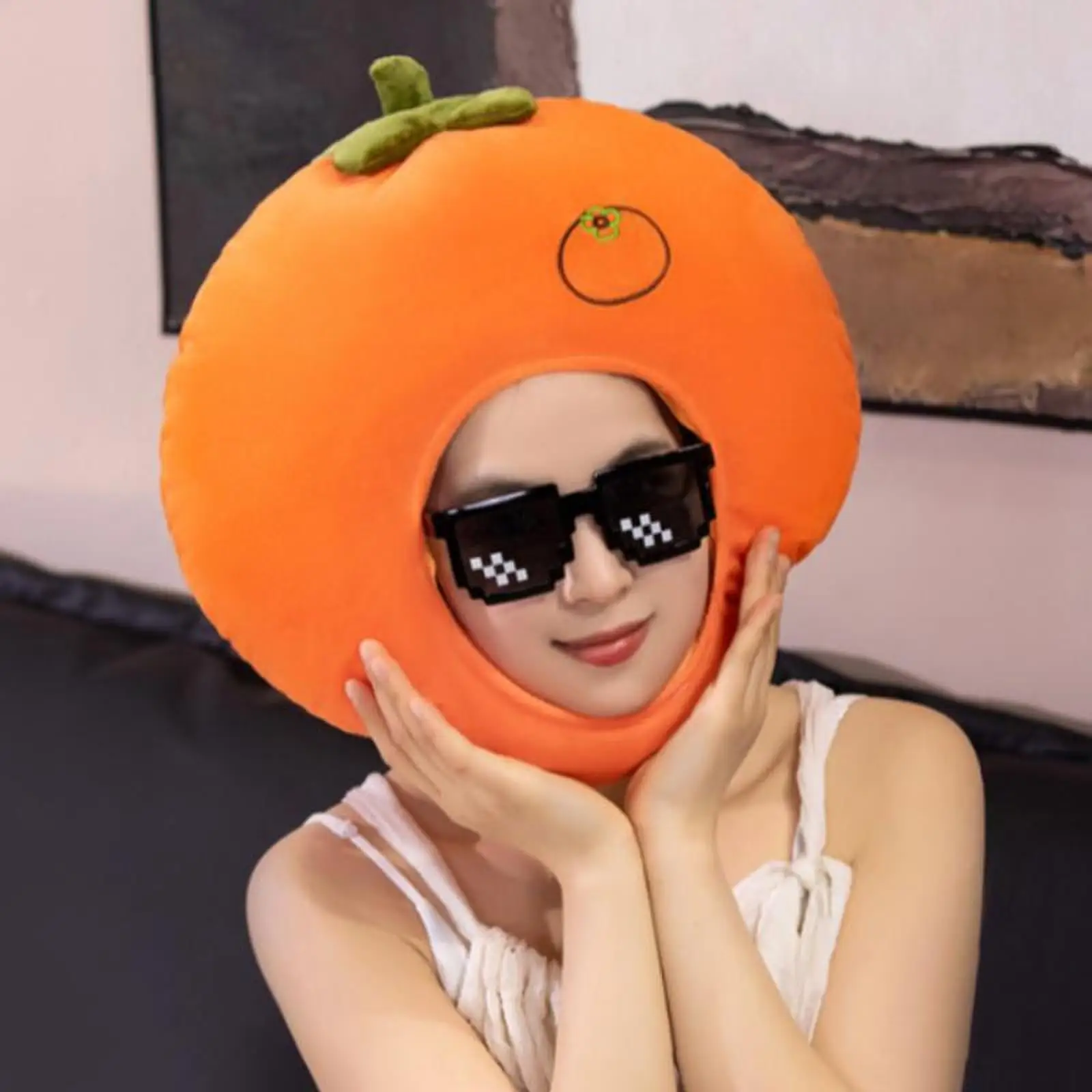 

Persimmon Hat Cartoon Head Cover Headwear for Fancy Dress Festive Cosplay