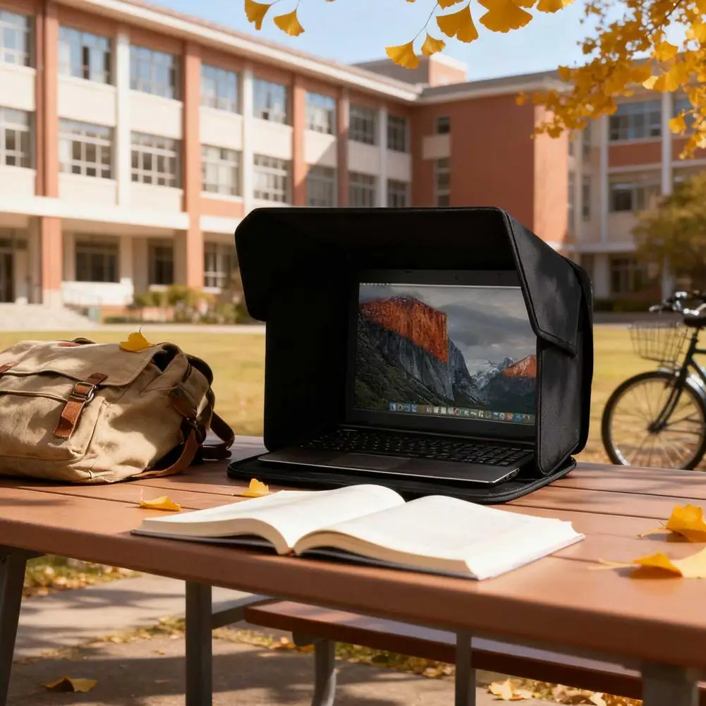 Foldable Laptop Sun Shade Outdoor Laptop Sun Shade Privacy Hood Lightweight Foldable Screen Cover Waterproof Oxford for Outdoors