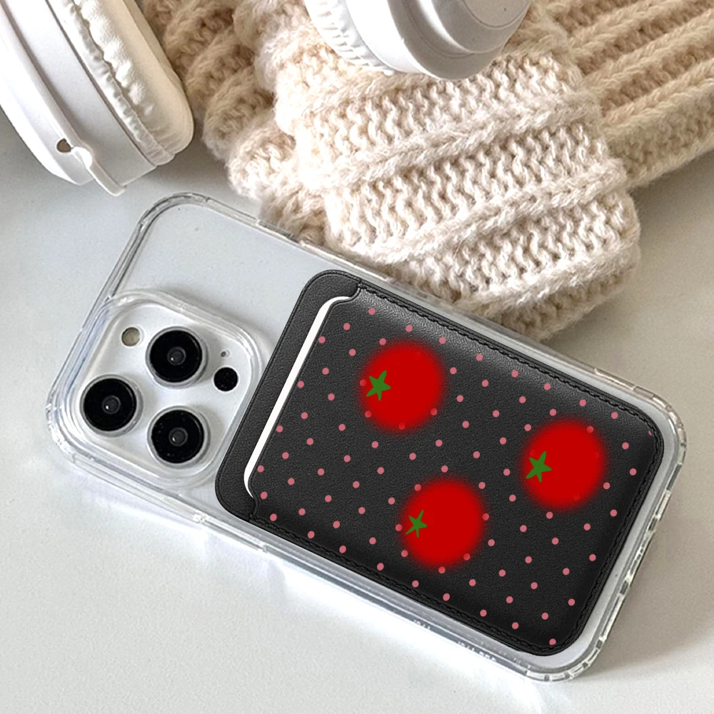Leder-Kartenetui Handyhülle Kartenhalter für MagSafe Magnetische Hülle Geeignet für alle iPhones mit MagSafe-Kartenfach Rückseitentasche – Detail 4