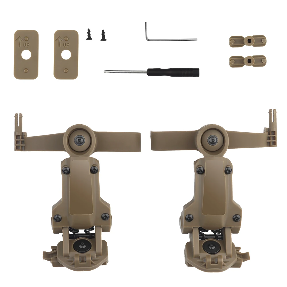 Tactical Headset COMTAC3 Series Headphone Suspension Bracket Kit Fits OPS CORE ARC/Wendy M-LOK Helmet Rail Adapter Rotatable