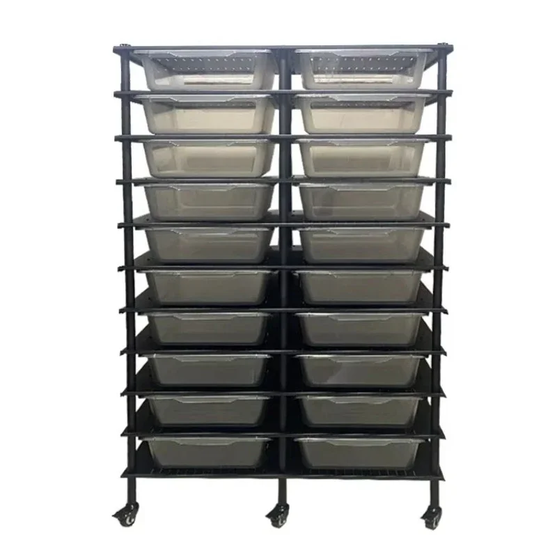 

10-layer Metal Snake Rack with Base and Wheels System with Breeding Tray Reptile Display case Ball Python Rack Snake Rack Cage