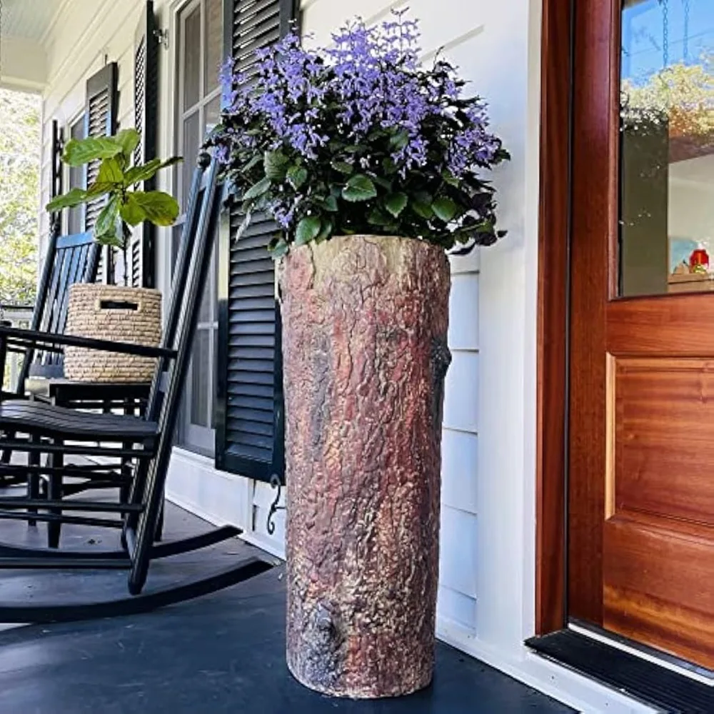 

Porch and Patio Planter. Tall Country Vintage Plant and Flower Stand. Large Outdoor Deck and Garden Unique Rustic