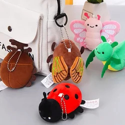 Cute Insect Series Doll Cartoon Beetle Praying Mantis Bee Doll Plush Keychain Bag Pendant Send Friends Birthday Christmas Gift