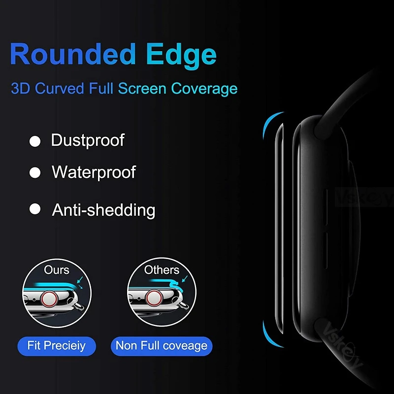 화웨이 워치용 3D 엣지 소프트 스크린 보호대, Fit3 스마트워치 풀 커버 PMMA 스크래치 방지 보호 필름, 3 개