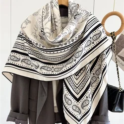 Large Square Wool Scarves Wraps for Women Autumn Winter Scarfs Foulard Echarpe Shawl 132x132CM Double Sided Printing