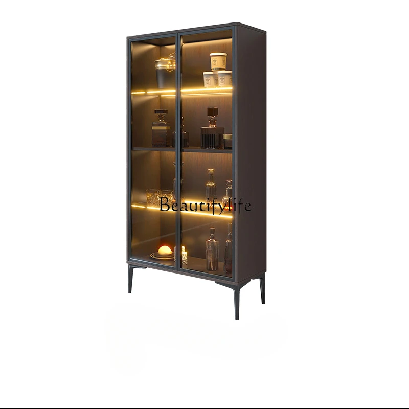 

Glass Wine Cabinet Living Room Wall Modern Simple Home Affordable Luxury Style Display