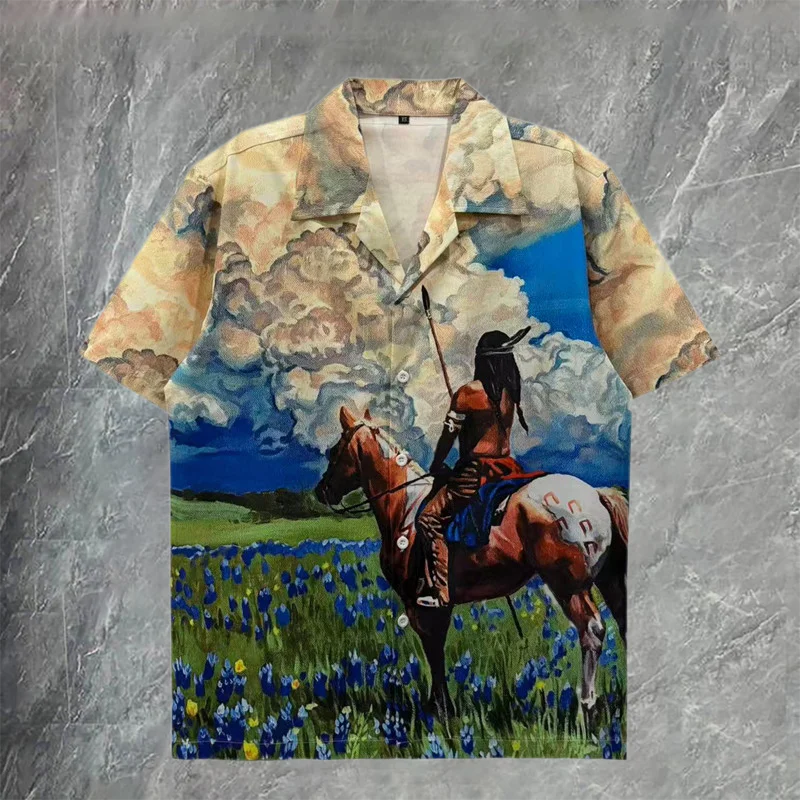 Flower Shirt Chemise Homme Party Men Clothing Grassland Print Shirt Men 2026 European Style Casual Shirt Streetwear Social Shirt