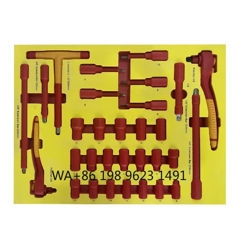 High Voltage Insulated Maintenance Tools, 68PCS VDE Safety Kit with Wrench Pliers for New Energy Car Repair Work