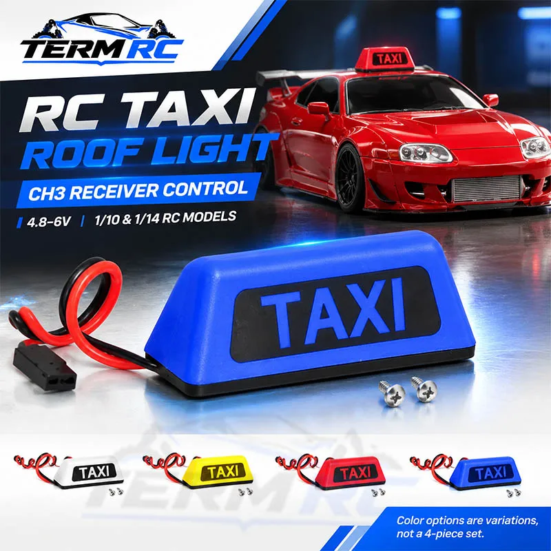 1Pc RC Model Taxi Roof Light CH3 Control 4.8-6V for 1/10 1/14 RC Crawler TRX4 SCX10 Tamiya