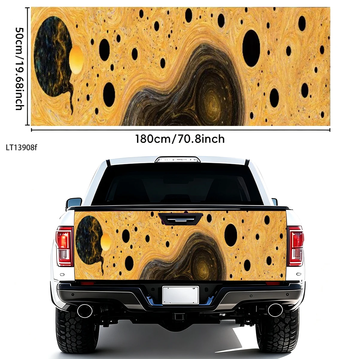Vintage Starry Sky Oil Painting Pickup Tailgate Decal Waterproof Vinyl Universal Truck Rear Gate Offroad Exterior Car Mod Decor
