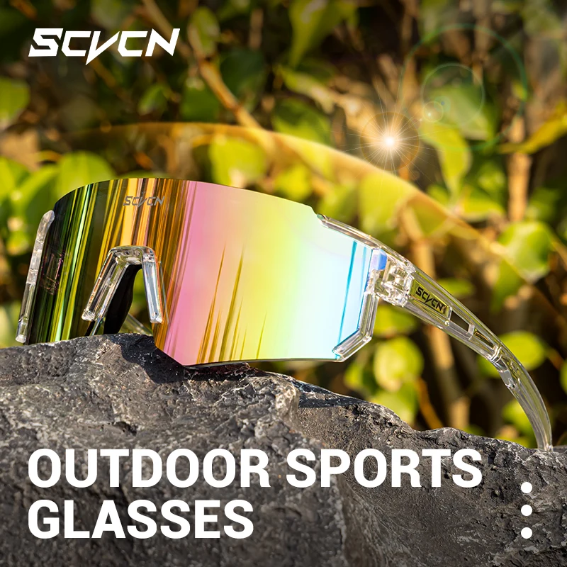 SCVCN Outdoor Fashion Cycling Glasses Bike Baseball Sunglasses for Men UV400 Sports MTB Goggles Bicycle Women Sunglasses Riding
