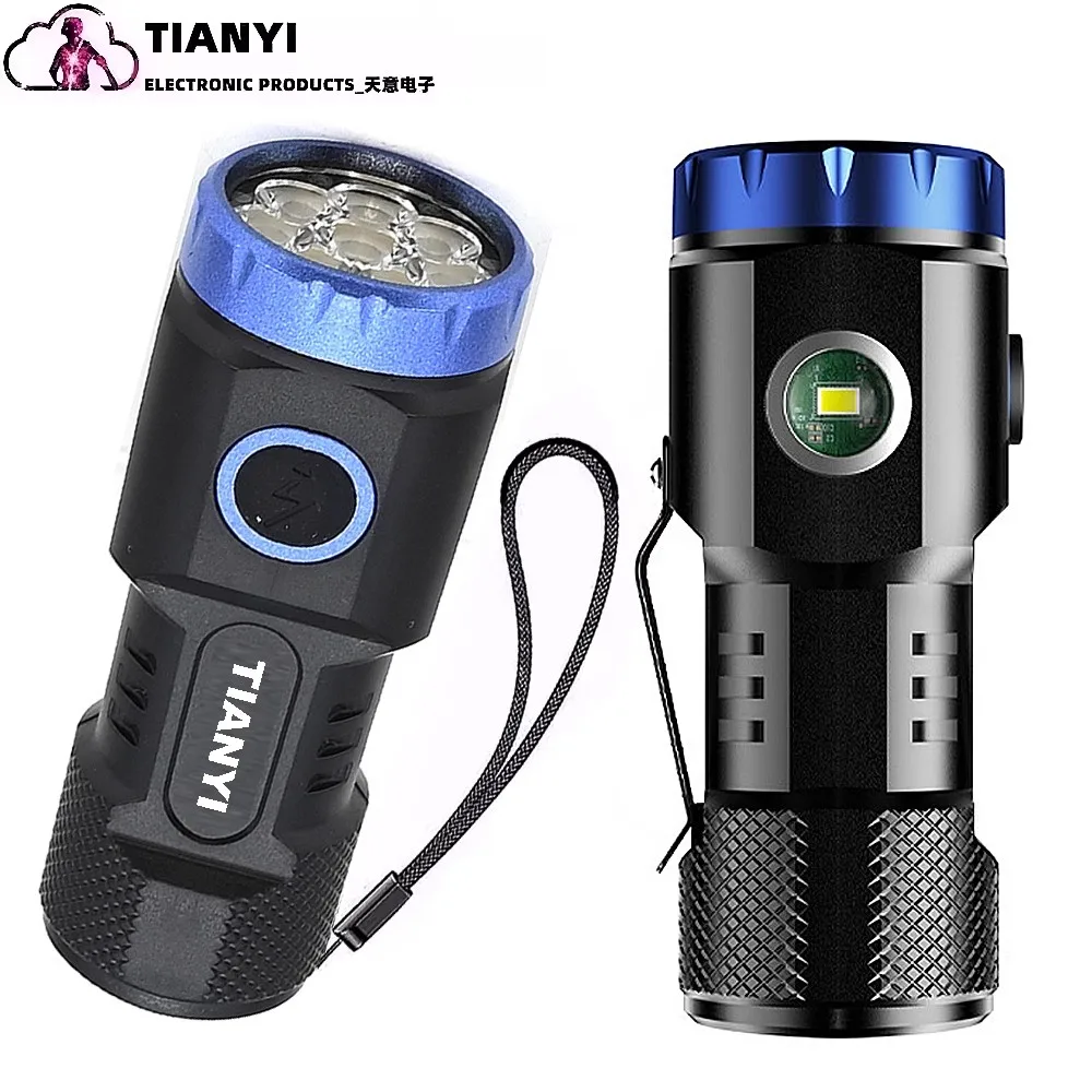 

Small mini flashlight outdoor easy to carry handheld lighting fixed focus type c charging suitable for outdoor, hiking, camping