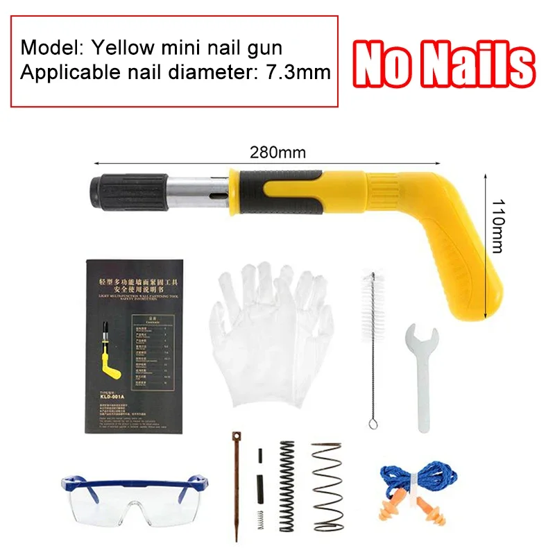 Manual Mini Steel Nail Gun Rivet Gun Ceiling Wall Anchor Wire Slotting Device Home Wall Fastener Metalworking Rivet Gun Tool