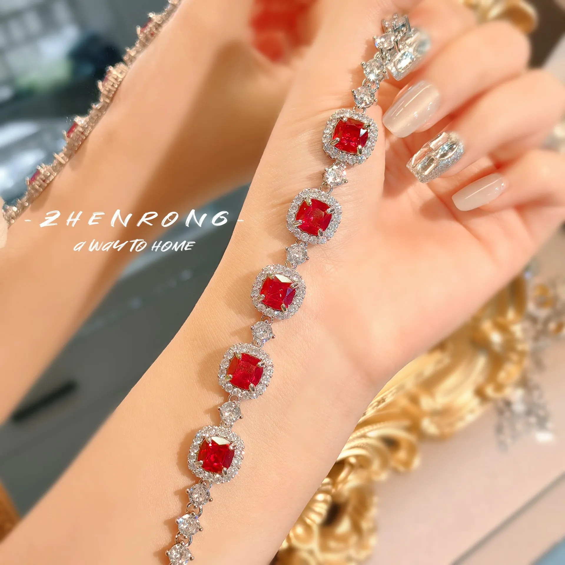 2024 New Trendy Lab Crushed Ice Cut Moissanite Tennis Bracelets for Women Elegant 925 Silver Color Noble Bangles CZ Fine Jewelry