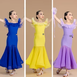 Children'S National Standard Ballroom Dance Professional Dresses Girls Latin Dance Dress Kids Samba Modern Dance Costumes XS8048