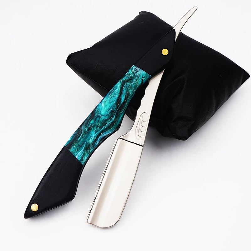 Professional Shaving Knife Holder Manual Folding Razor Replaceable Feather Blade Shaver Hair Salon Haircut Safety Beard Trimmer