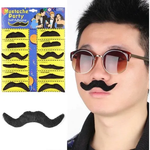 Aydınlı Party Accessory Costume Party False Moustache 6 Model 12 PCs