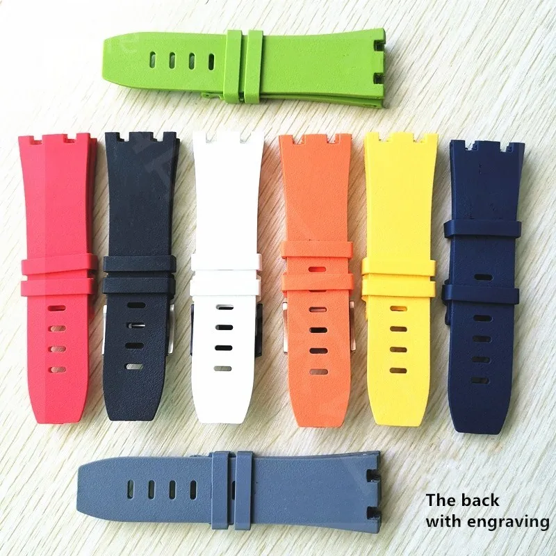 28mm Rubber Watch Strap for AP Audemars and Piguet Belt Silicone Watchband Royal Oak Offshore 15703 15706 15707 26020 42mm